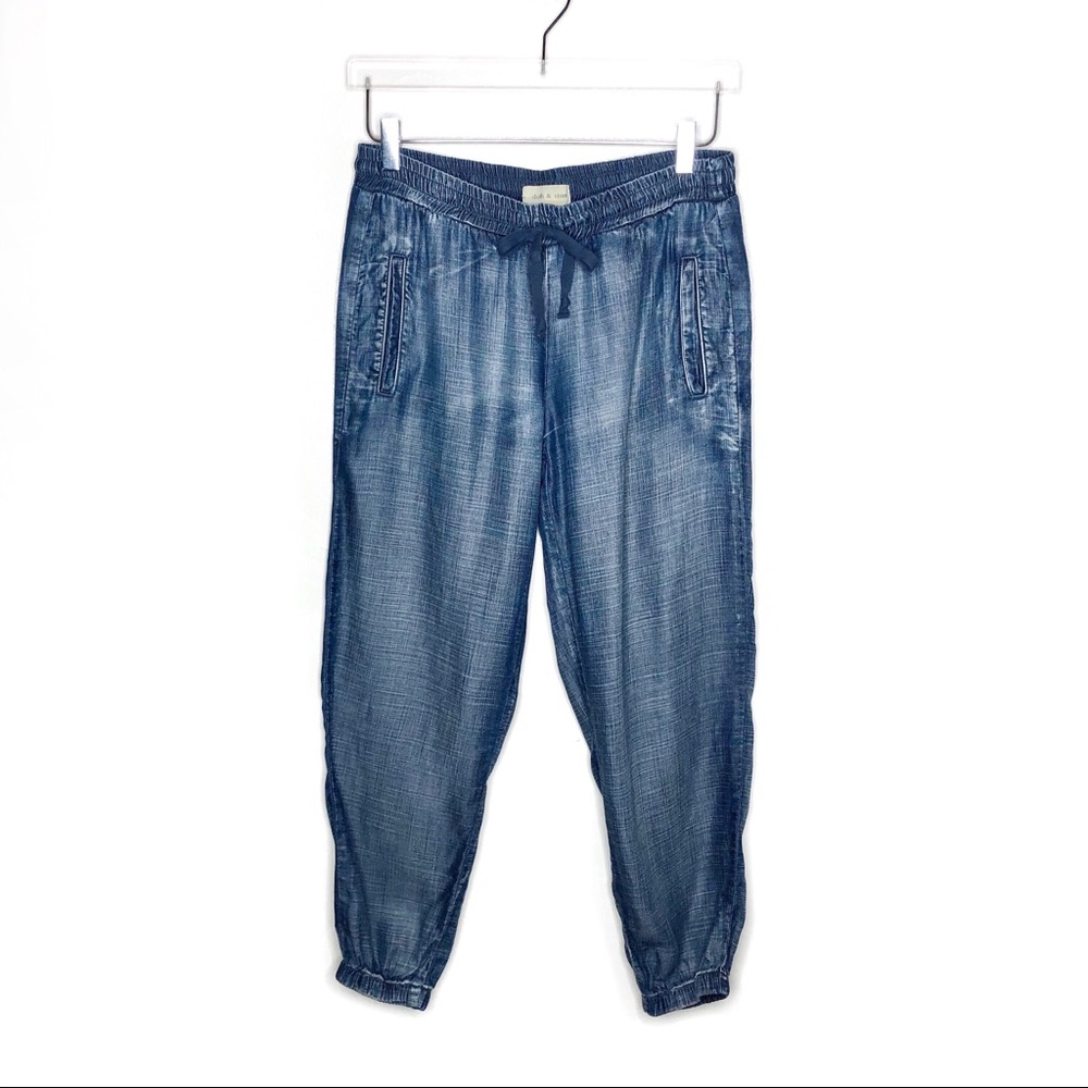 Anthropologie Cloth & Stone Chambray Joggers Sz M